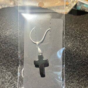 Black Cross Pendant Necklace